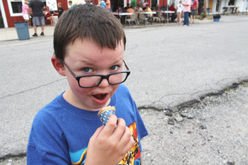 Boy eating ice cream